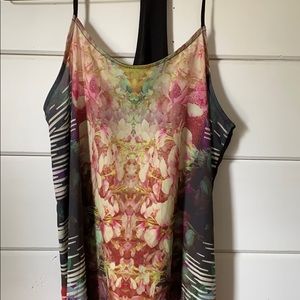 Colorful Floral Print Razor Back Dress
